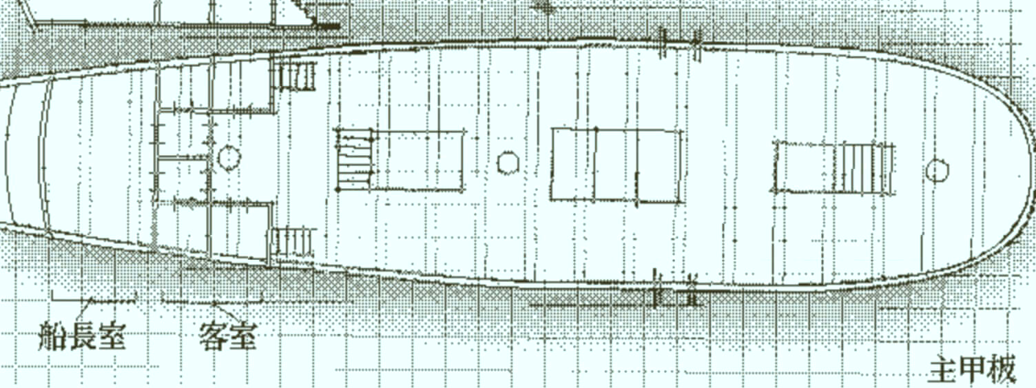 オブラ・ディン号 主甲板マップ図